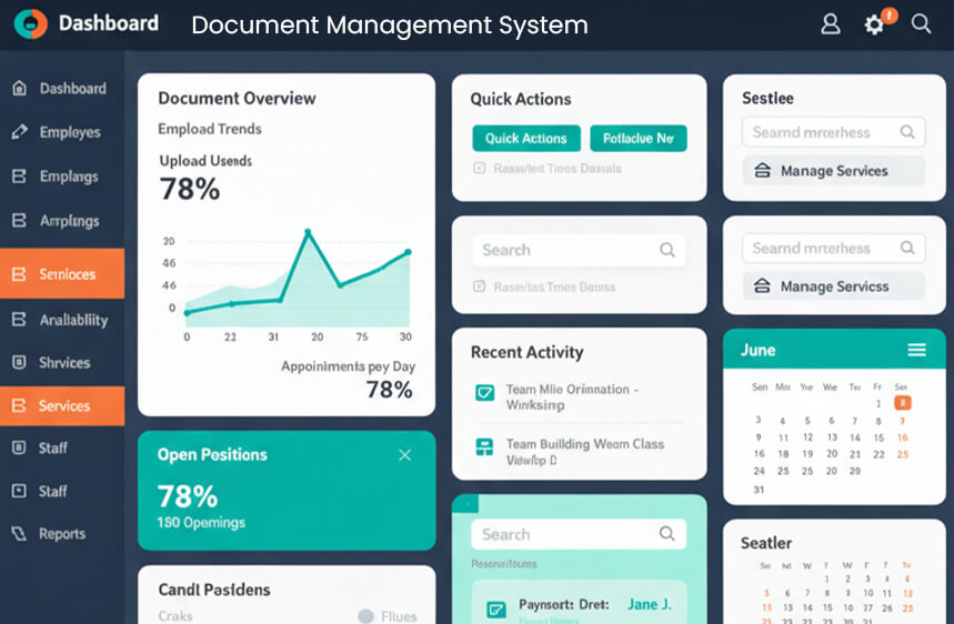 document management system software dashboard rakonex