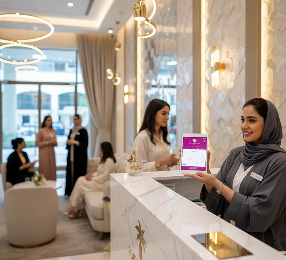 salon and spa management system dashboard rakonex qatar