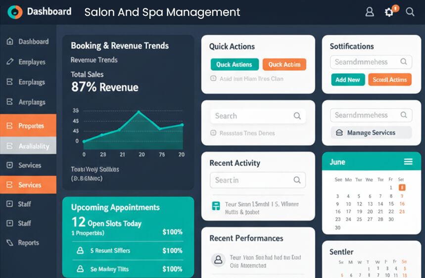 salon and spa management system dashboard rakonex qatar
